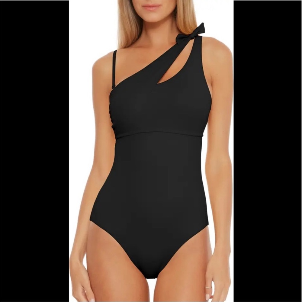 NWT Becca one shoulder black  bathing suit